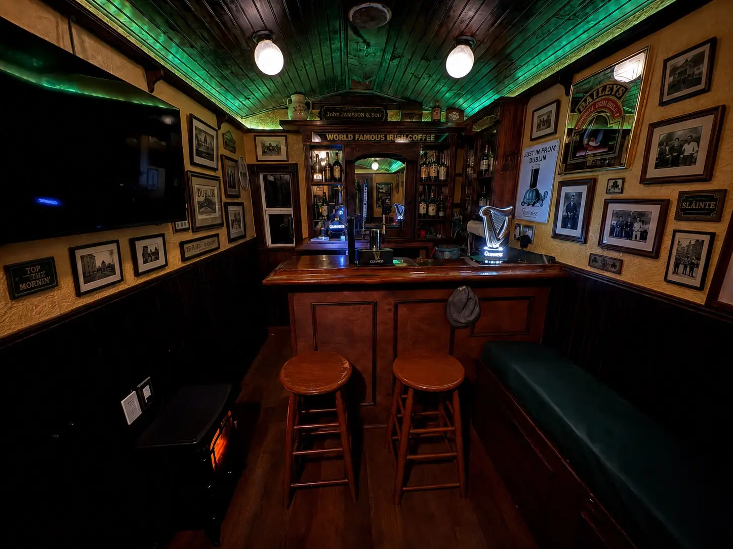 The Síbín’s bar dressed for a wedding reception